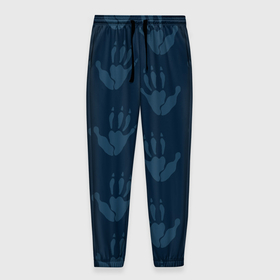 Мужские брюки 3D с принтом Лапки опоссума (синие) в Белгороде, 100% полиэстер | манжеты по низу, эластичный пояс регулируется шнурком, по бокам два кармана без застежек, внутренняя часть кармана из мелкой сетки | 