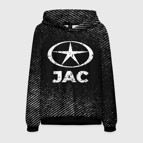 Мужская толстовка 3D с принтом JAC с потертостями на темном фоне в городе Новоалтайск, 100% полиэстер | двухслойный капюшон со шнурком для регулировки, мягкие манжеты на рукавах и по низу толстовки, спереди карман-кенгуру с мягким внутренним слоем. | 