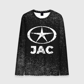 Мужской лонгслив 3D с принтом JAC с потертостями на темном фоне в городе Новоалтайск, 100% полиэстер | длинные рукава, круглый вырез горловины, полуприлегающий силуэт | 