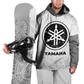 Накидка на куртку 3D с принтом Yamaha с потертостями на светлом фоне , 100% полиэстер |  | 