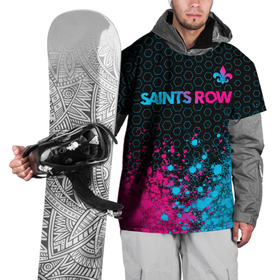 Накидка на куртку 3D с принтом Saints Row   neon gradient: символ сверху в Белгороде, 100% полиэстер |  | 