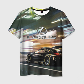 Мужская футболка 3D с принтом Lexus   скоростной режим в Петрозаводске, 100% полиэфир | прямой крой, круглый вырез горловины, длина до линии бедер | Тематика изображения на принте: 