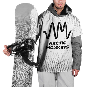 Накидка на куртку 3D с принтом Arctic Monkeys с потертостями на светлом фоне в Курске, 100% полиэстер |  | 