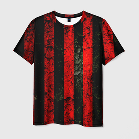 Мужская футболка 3D с принтом красно черный фон в полоску в Белгороде, 100% полиэфир | прямой крой, круглый вырез горловины, длина до линии бедер | Тематика изображения на принте: 