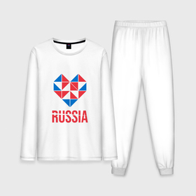 Мужская пижама хлопок (с лонгсливом) с принтом Россия в моём сердце ,  |  | 