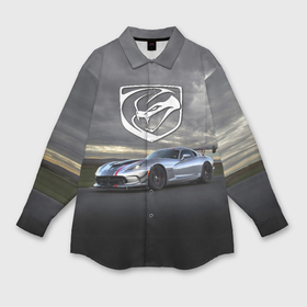 Мужская рубашка oversize 3D с принтом Dodge viper  трековые гонки в Петрозаводске,  |  | Тематика изображения на принте: 
