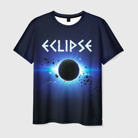 Мужская футболка 3D с принтом Лунное затмение в Санкт-Петербурге, 100% полиэфир | прямой крой, круглый вырез горловины, длина до линии бедер | Тематика изображения на принте: 