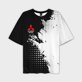 Мужская футболка OVERSIZE 3D с принтом Mitsubishi   черно белая абстракция в Петрозаводске,  |  | Тематика изображения на принте: 