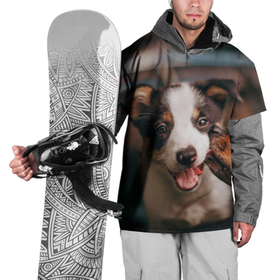 Накидка на куртку 3D с принтом Милого щенка целует собачка в Курске, 100% полиэстер |  | Тематика изображения на принте: 