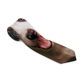 Галстук 3D с принтом Милого щенка целует собачка в Тюмени, 100% полиэстер | Длина 148 см; Плотность 150-180 г/м2 | 