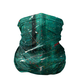 Бандана-труба 3D с принтом Светло зелёный туман, краски и царапины , 100% полиэстер, ткань с особыми свойствами — Activecool | плотность 150‒180 г/м2; хорошо тянется, но сохраняет форму | 