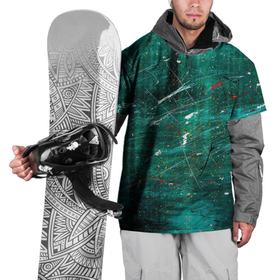 Накидка на куртку 3D с принтом Светло зелёный туман, краски и царапины в Санкт-Петербурге, 100% полиэстер |  | 