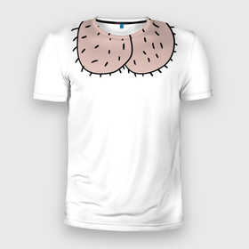 Мужская футболка 3D Slim с принтом Человек яйца в Тюмени, 100% полиэстер с улучшенными характеристиками | приталенный силуэт, круглая горловина, широкие плечи, сужается к линии бедра | 