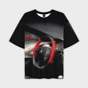 Мужская футболка OVERSIZE 3D с принтом Ситроен   салон   Steering wheel в Петрозаводске,  |  | Тематика изображения на принте: 