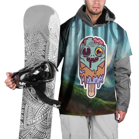 Накидка на куртку 3D с принтом Зомби   мороженое , 100% полиэстер |  | Тематика изображения на принте: 