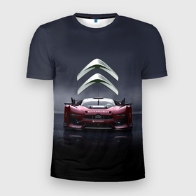 Мужская футболка 3D Slim с принтом Citroen   Racing team   Motorsport в Санкт-Петербурге, 100% полиэстер с улучшенными характеристиками | приталенный силуэт, круглая горловина, широкие плечи, сужается к линии бедра | 