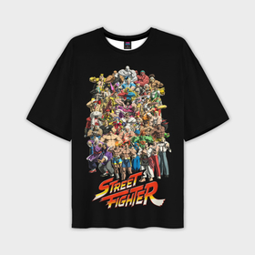 Мужская футболка OVERSIZE 3D с принтом Street Fighter All the Warriors ,  |  | 