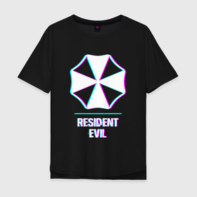 Мужская футболка хлопок Oversize с принтом Resident Evil в стиле glitch и баги графики в Кировске, 100% хлопок | свободный крой, круглый ворот, “спинка” длиннее передней части | Тематика изображения на принте: 
