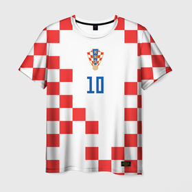Мужская футболка 3D с принтом Модрич Сборная Хорватии форма к чемпионату мира 2022 в Кировске, 100% полиэфир | прямой крой, круглый вырез горловины, длина до линии бедер | Тематика изображения на принте: 