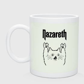 Кружка керамическая с принтом Nazareth   rock cat , керамика | объем — 330 мл, диаметр — 80 мм. Принт наносится на бока кружки, можно сделать два разных изображения | 