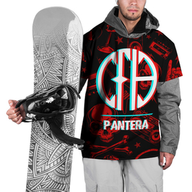 Накидка на куртку 3D с принтом Pantera rock glitch , 100% полиэстер |  | 