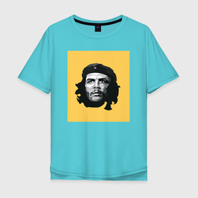 Мужская футболка хлопок Oversize с принтом Че Гевара в Санкт-Петербурге, 100% хлопок | свободный крой, круглый ворот, “спинка” длиннее передней части | 