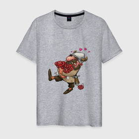 Мужская футболка хлопок с принтом Любовь к мухоморам в Екатеринбурге, 100% хлопок | прямой крой, круглый вырез горловины, длина до линии бедер, слегка спущенное плечо. | 