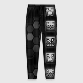 Мужские брюки 3D с принтом Geometry Dash game в Белгороде, 100% полиэстер | манжеты по низу, эластичный пояс регулируется шнурком, по бокам два кармана без застежек, внутренняя часть кармана из мелкой сетки | 