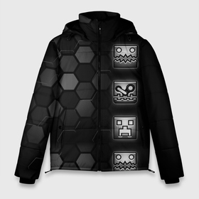 Мужская зимняя куртка 3D с принтом Geometry Dash game в Кировске, верх — 100% полиэстер; подкладка — 100% полиэстер; утеплитель — 100% полиэстер | длина ниже бедра, свободный силуэт Оверсайз. Есть воротник-стойка, отстегивающийся капюшон и ветрозащитная планка. 

Боковые карманы с листочкой на кнопках и внутренний карман на молнии. | 