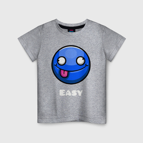 Детская футболка хлопок с принтом Geometry Dash easy demon в Петрозаводске, 100% хлопок | круглый вырез горловины, полуприлегающий силуэт, длина до линии бедер | 