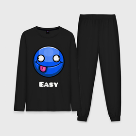 Мужская пижама хлопок (с лонгсливом) с принтом Geometry Dash easy demon в Петрозаводске,  |  | 
