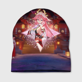 Шапка 3D Яэ Мико в примогеме: в городе Новоалтайск, 100% полиэстер | универсальный размер, печать по всей поверхности изделия |