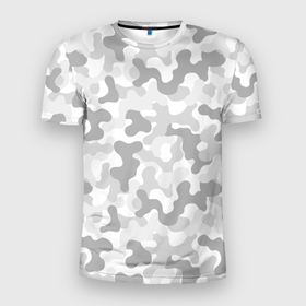 Мужская футболка 3D Slim с принтом Камуфляж цифра светло серый крупный в Белгороде, 100% полиэстер с улучшенными характеристиками | приталенный силуэт, круглая горловина, широкие плечи, сужается к линии бедра | 