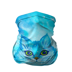 Бандана-труба 3D с принтом Облачный небесный котик в Санкт-Петербурге, 100% полиэстер, ткань с особыми свойствами — Activecool | плотность 150‒180 г/м2; хорошо тянется, но сохраняет форму | 