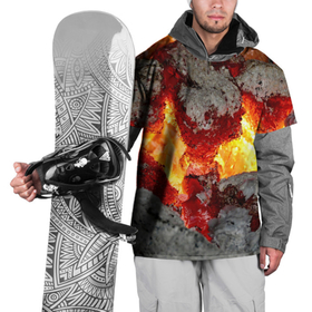 Накидка на куртку 3D с принтом Настоящий огонь: древесные угли в Екатеринбурге, 100% полиэстер |  | 