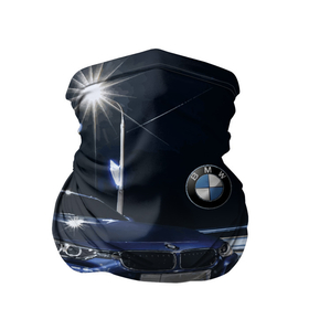 Бандана-труба 3D с принтом BMW  на ночной трассе в Петрозаводске, 100% полиэстер, ткань с особыми свойствами — Activecool | плотность 150‒180 г/м2; хорошо тянется, но сохраняет форму | Тематика изображения на принте: 