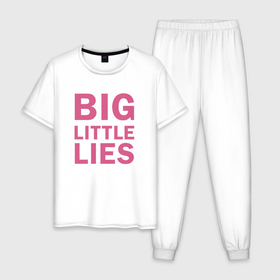 Мужская пижама хлопок с принтом Big Little Lies logo , 100% хлопок | брюки и футболка прямого кроя, без карманов, на брюках мягкая резинка на поясе и по низу штанин
 | 