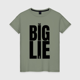Женская футболка хлопок с принтом Большая маленькая ложь логотип в Курске, 100% хлопок | прямой крой, круглый вырез горловины, длина до линии бедер, слегка спущенное плечо | 