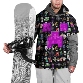 Накидка на куртку 3D с принтом Minecraft: characters and logo в Кировске, 100% полиэстер |  | Тематика изображения на принте: 