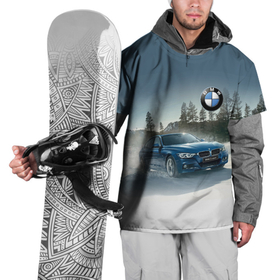 Накидка на куртку 3D с принтом Крутая бэха мчится по лесной дороге в Санкт-Петербурге, 100% полиэстер |  | Тематика изображения на принте: 