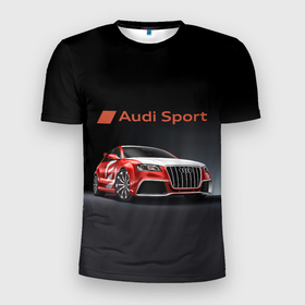 Мужская футболка 3D Slim с принтом Audi sport   racing team , 100% полиэстер с улучшенными характеристиками | приталенный силуэт, круглая горловина, широкие плечи, сужается к линии бедра | Тематика изображения на принте: 