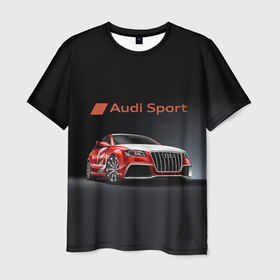 Мужская футболка 3D с принтом Audi sport   racing team в Тюмени, 100% полиэфир | прямой крой, круглый вырез горловины, длина до линии бедер | 