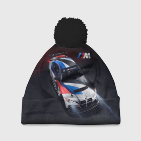 Шапка 3D c помпоном с принтом BMW M4 GT4   M Performance   Motorsport в Кировске, 100% полиэстер | универсальный размер, печать по всей поверхности изделия | 