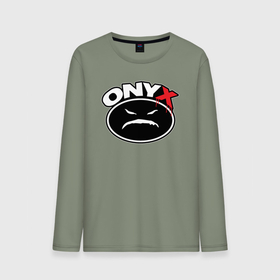 Мужской лонгслив хлопок с принтом Onyx   black logo , 100% хлопок |  | 