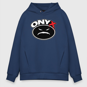 Мужское худи Oversize хлопок с принтом Onyx   black logo в Екатеринбурге, френч-терри — 70% хлопок, 30% полиэстер. Мягкий теплый начес внутри —100% хлопок | боковые карманы, эластичные манжеты и нижняя кромка, капюшон на магнитной кнопке | 
