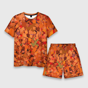 Мужской костюм с шортами 3D с принтом Оранжевые кубы в абстракции в Белгороде,  |  | 