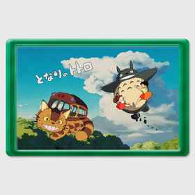 Магнит 45*70 с принтом Flight Totoro  Catbus , Пластик | Размер: 78*52 мм; Размер печати: 70*45 | 