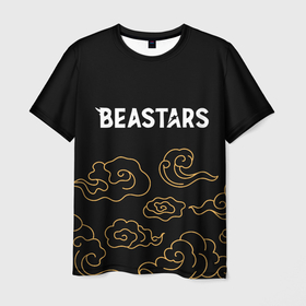 Мужская футболка 3D с принтом Beastars anime clouds в Курске, 100% полиэфир | прямой крой, круглый вырез горловины, длина до линии бедер | Тематика изображения на принте: 