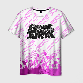 Мужская футболка 3D с принтом Friday Night Funkin pro gaming: символ сверху в Петрозаводске, 100% полиэфир | прямой крой, круглый вырез горловины, длина до линии бедер | Тематика изображения на принте: 
