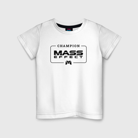 Детская футболка хлопок с принтом Mass Effect gaming champion: рамка с лого и джойстиком в Новосибирске, 100% хлопок | круглый вырез горловины, полуприлегающий силуэт, длина до линии бедер | Тематика изображения на принте: 